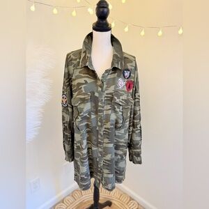 New Look Camouflage Button Down Shirt